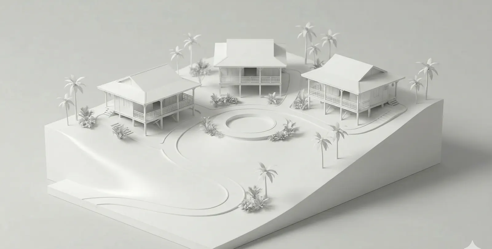 Maquette topographique blanche